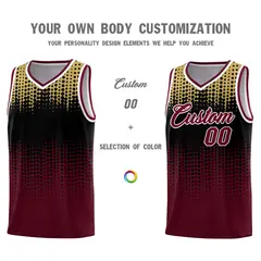 Crimson Gradient Dots Pattern Team Basketball Jersey 3