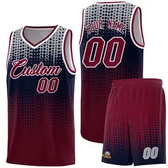 Crimson Gradient Dots Pattern Team Basketball Jersey