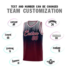 Crimson Gradient Dots Pattern Team Basketball Jersey 4
