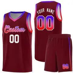 Crimson Gradient Font Sports Uniform Basketball Jersey