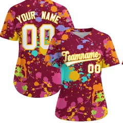 Crimson Graffiti Fashion Baseball Jersey For Women