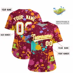 Crimson Graffiti Fashion Baseball Jersey For Women 2