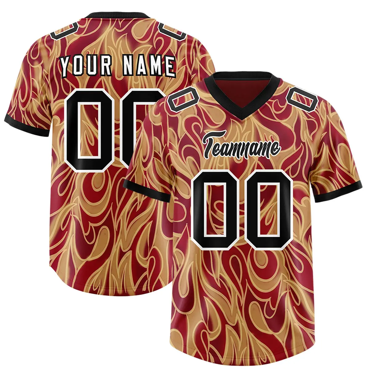 Crimson Graffiti Pattern Authentic Football Jersey