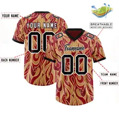 Crimson Graffiti Pattern Authentic Football Jersey 2
