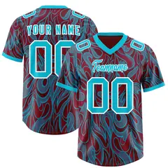Crimson Graffiti Pattern Authentic Football Jersey 1