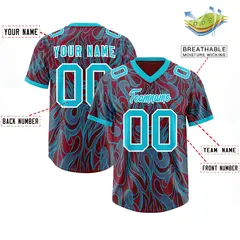 Crimson Graffiti Pattern Authentic Football Jersey 2