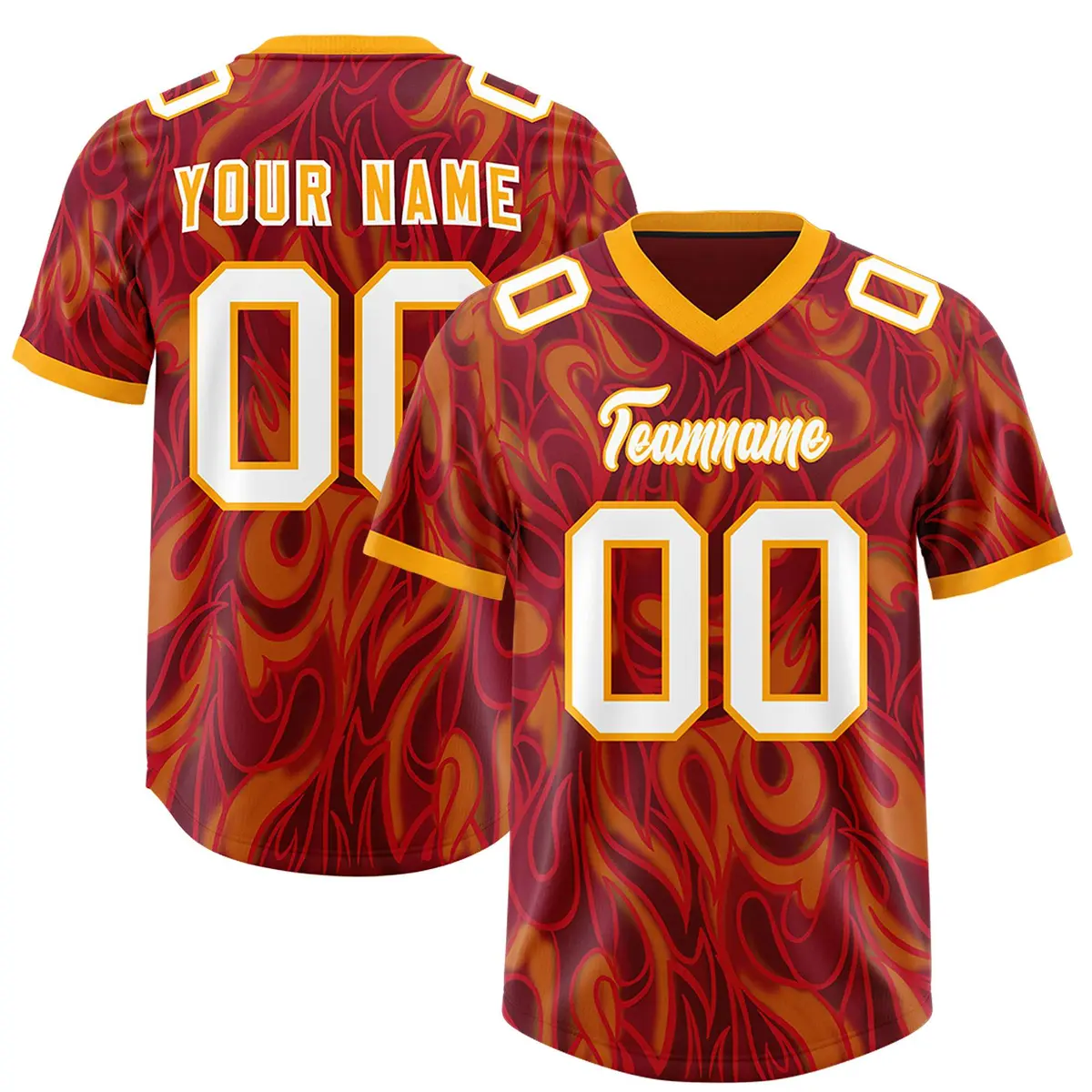 Crimson Graffiti Pattern Authentic Football Jersey