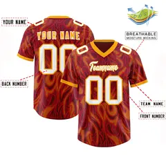Crimson Graffiti Pattern Authentic Football Jersey 2