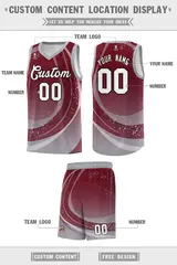Crimson Gray Galaxy Graffiti Basketball Jersey 2