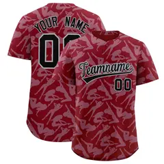 Crimson Gray Graffiti Pattern Baseball Jersey 1