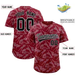 Crimson Gray Graffiti Pattern Baseball Jersey 2