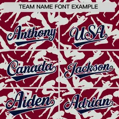 Crimson Gray Graffiti Pattern Baseball Jersey 3
