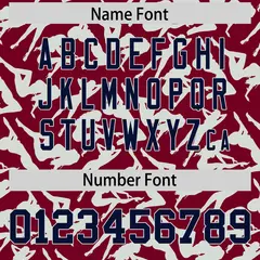 Crimson Gray Graffiti Pattern Baseball Jersey 4