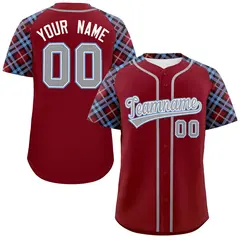 Crimson Gray-Light Blue Raglan Sleeves Baseball Jersey 1