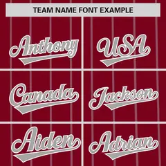 Crimson Gray Pinstripe Two-tone Side Baseball Jersey 3