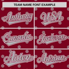 Crimson Gray Polka Dot Graffiti Authentic Baseball Jersey 3