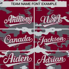 Crimson Gray Silver Camo Sleeveless Baseball Jersey 3