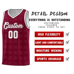 Crimson Gray Trailblazer Dot Pattern Basketball Jersey 2