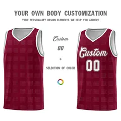 Crimson Gray Trailblazer Dot Pattern Basketball Jersey 3
