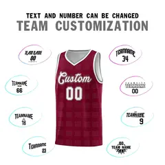Crimson Gray Trailblazer Dot Pattern Basketball Jersey 4