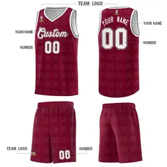 Crimson Gray Trailblazer Dot Pattern Basketball Jersey 5