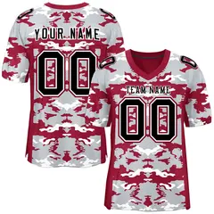 Crimson Gray-White Camo Authentic Football Jersey