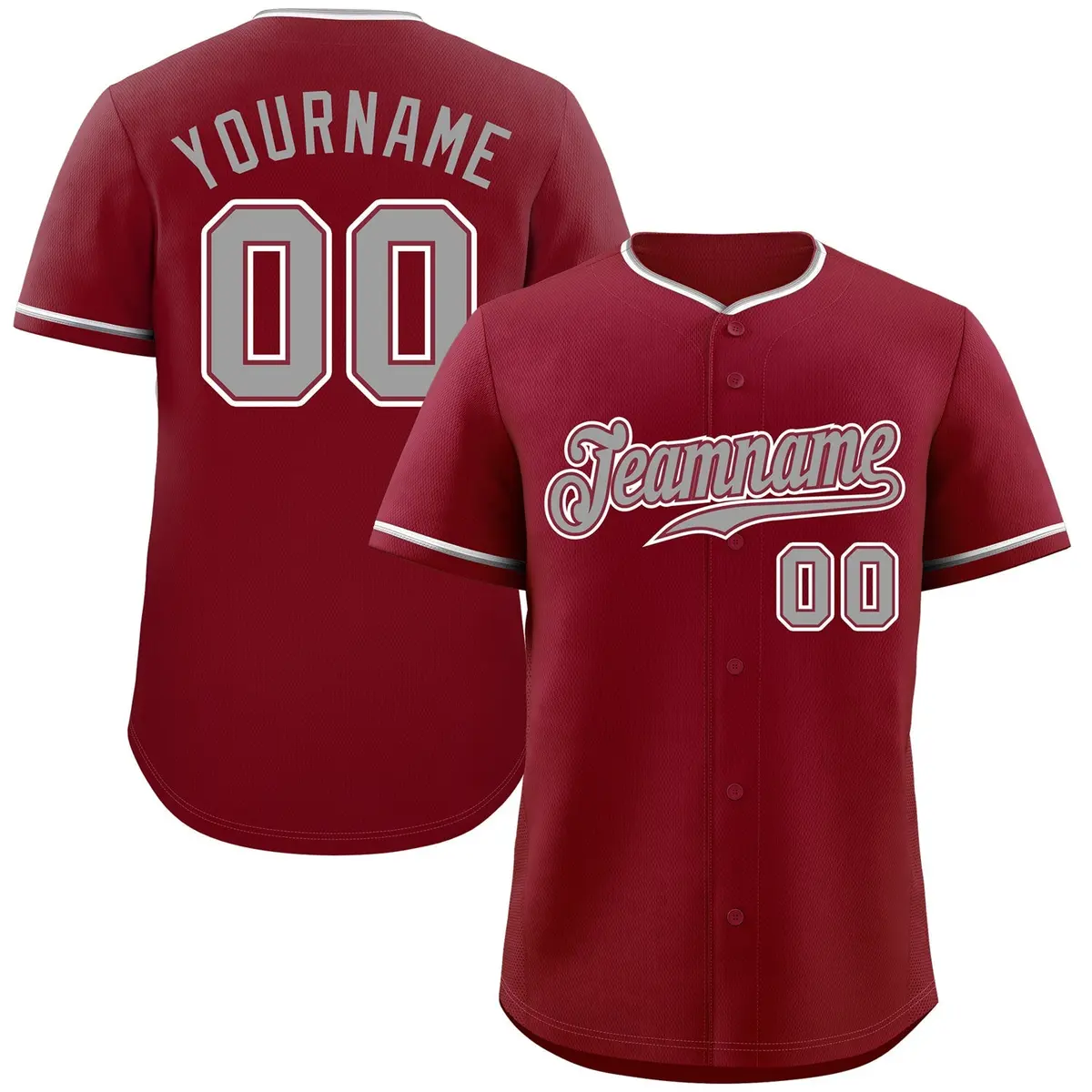 Crimson Gray-White Classic Authentic Baseball Jersey