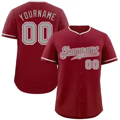 Crimson Gray-White Classic Authentic Baseball Jersey 1