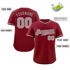 Crimson Gray-White Classic Authentic Baseball Jersey 2