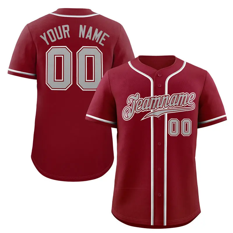 Crimson Gray-White Classic Authentic Baseball Jersey
