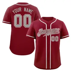 Crimson Gray-White Classic Authentic Baseball Jersey