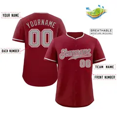 Crimson Gray-White Classic Authentic Baseball Jersey 2
