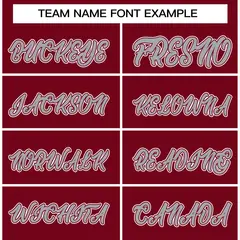 Crimson Gray-White Varsity Full-Snap Letterman Jacket 5