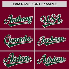 Crimson Green Baroque Style Baseball Jersey 3