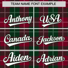 Crimson Green-White Plaid Varsity Letterman Baseball Jacket 3