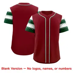 Crimson Green White Sleeve Flag Lace Baseball Jersey 7
