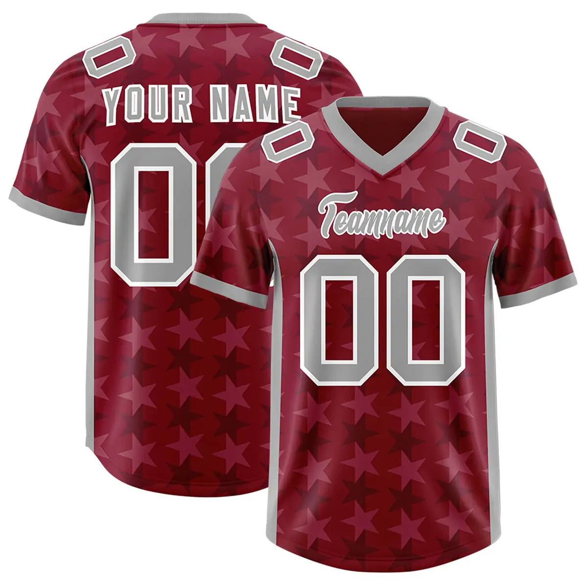 Crimson Grey All Star Graffiti Pattern Football Jersey