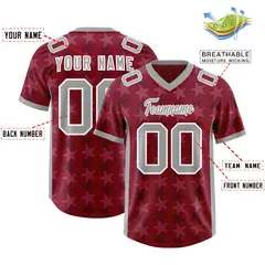 Crimson Grey All Star Graffiti Pattern Football Jersey 2