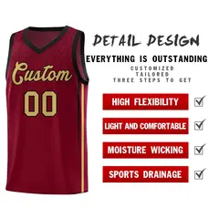 Crimson Honeycomb Pattern Basketball Uniform Jersey 2