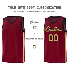 Crimson Honeycomb Pattern Basketball Uniform Jersey 3