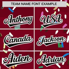 Crimson Ice Cream Cone Graffiti Fashion Baseball Jersey 3