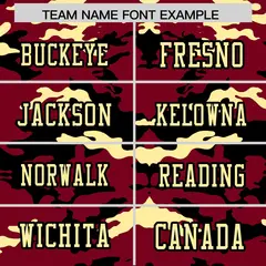 Crimson Khaki-Black Camo Authentic Football Jersey 3