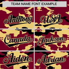 Crimson Khaki Black Camo Sleeveless Baseball Jersey 3
