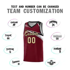 Crimson Khaki-Black Chest Color Block Basketball Jersey 4