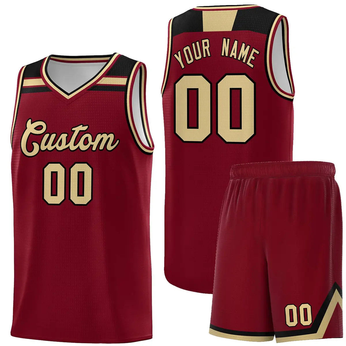 Crimson Khaki-Black Classic Sports Basketball Jersey
