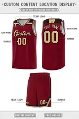 Crimson Khaki-Black Classic Sports Basketball Jersey 2