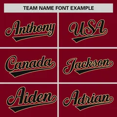 Crimson Khaki-Black Color Block Authentic Baseball Jersey 3