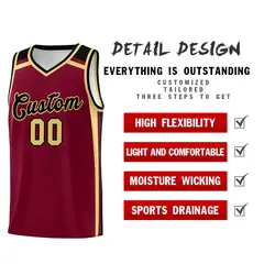 Crimson Khaki Black Color Charge Basketball Jersey 2
