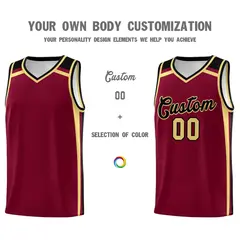Crimson Khaki Black Color Charge Basketball Jersey 3