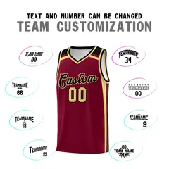 Crimson Khaki Black Color Charge Basketball Jersey 4